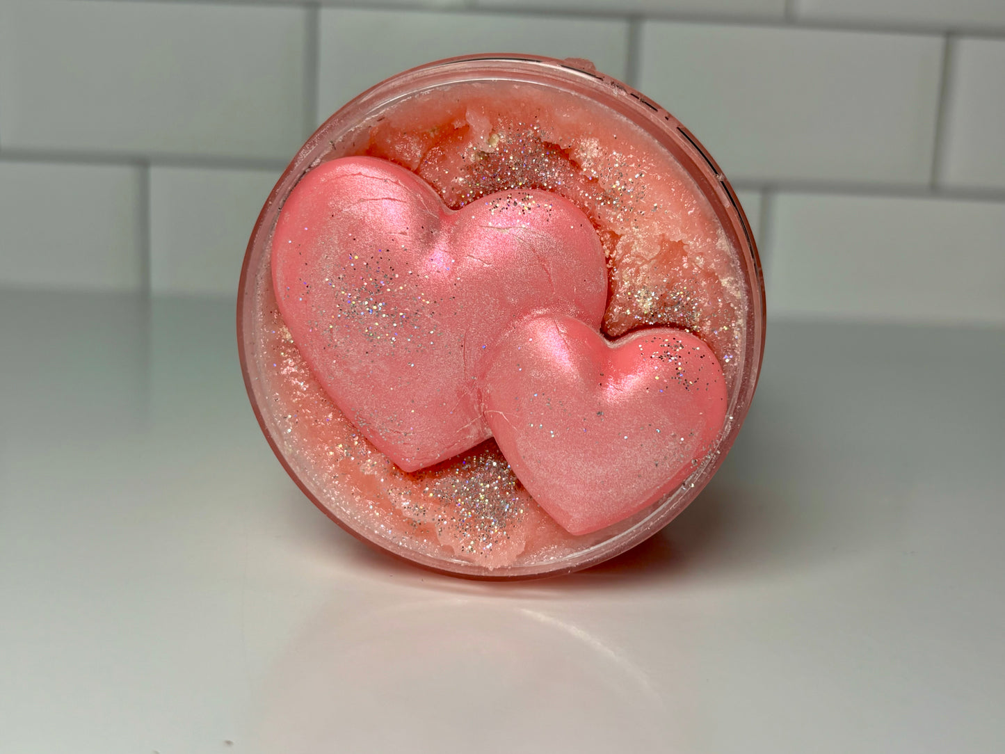 Pink sugar foaming body scrub