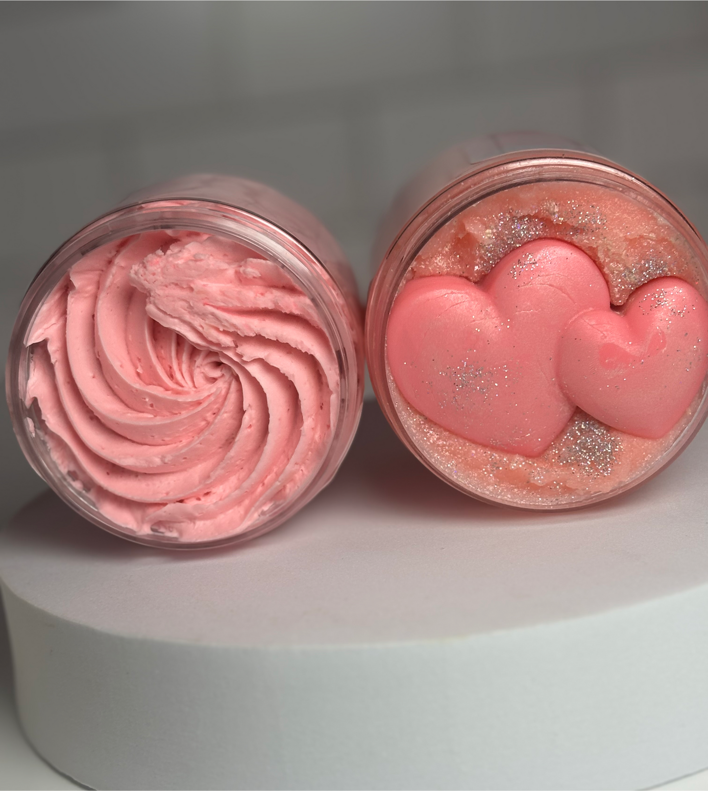 Pink sugar foaming body scrub