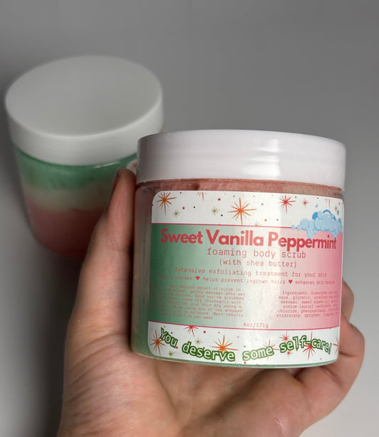 Sweet Vanilla Peppermint foaming body scrub