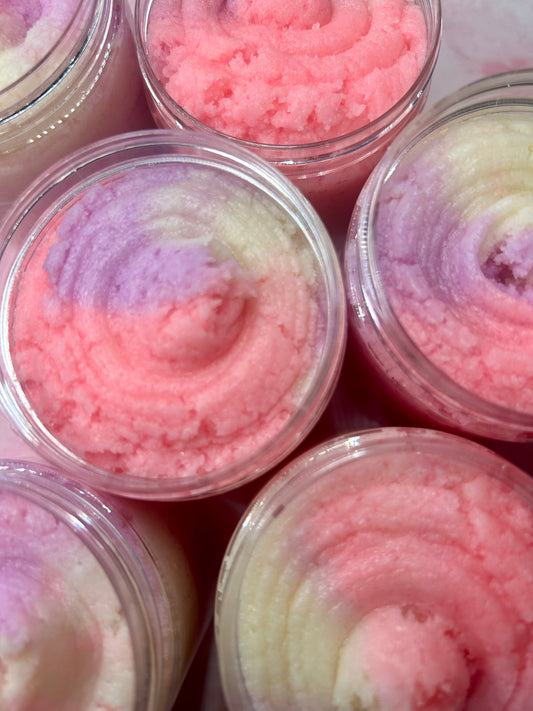 Raspberry Vanilla Macaron foaming body scrub