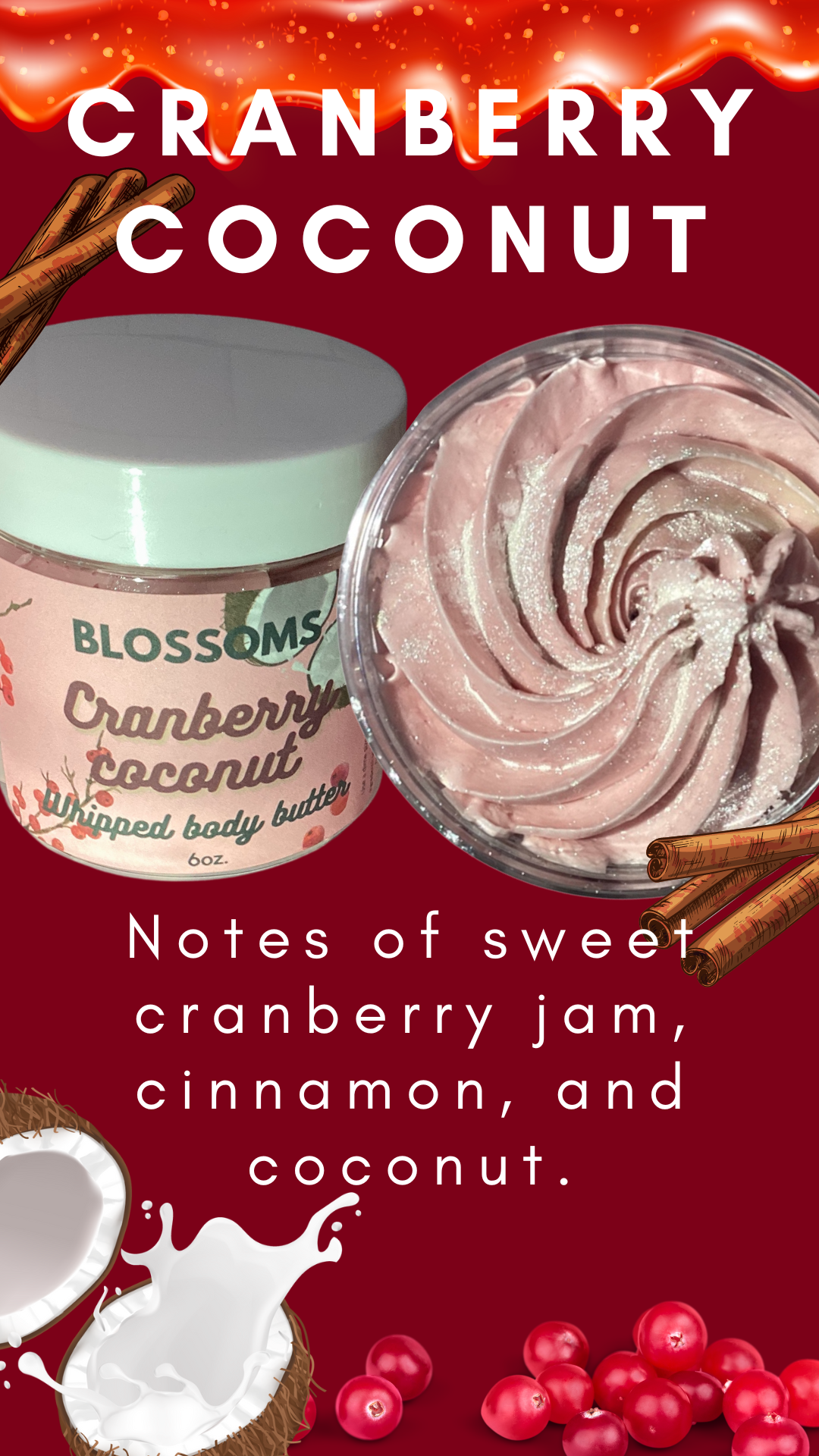 Cranberry coconut body butter