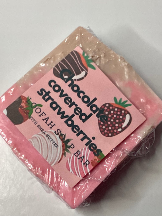 ‘Chocolate covered strawberries’ loofah soap bar