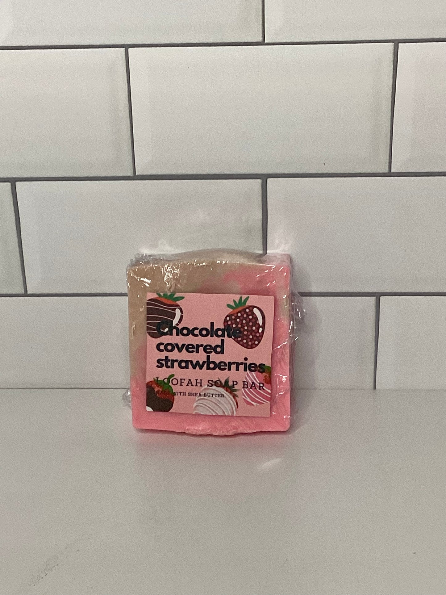 ‘Chocolate covered strawberries’ loofah soap bar